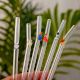 6 Pieces Reusable Glass Straws Eco-friendly Colorful Cute Bent Straws