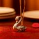Silver Brass Swan Incense Stick Holder