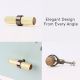 Adjustable Golden Brass and Wooden Tube Drawer Knob