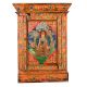 Vintage Hand-Painted Wooden Box with Deity Artwork