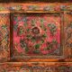 Handmade Wooden Chest with Tibetan Inspired Floral Design