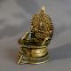 Vintage Brass South Indian Art Diya with Intricate Carvings