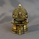 Vintage Brass South Indian Art Diya with Intricate Carvings