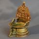 Traditional Brass South Indian Vintage Handmade Pooja Diya with Goddess Carving