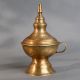 Vintage Brass Oil Lamp with Handle from Central India