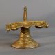 Vintage Handcrafted Brass Aarti Oil Lamp with Handle