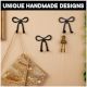 3 Pieces Decorative Black Aluminium Bow Wall Hooks