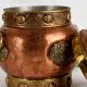 Handcrafted Copper and Brass Storage Jar with Ornate Lid