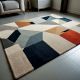 Handtufted Geometric Patchwork Wool Rug