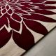 Handtufted Crimson Petal Burst Wool Rug