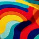 Handtufted Rainbow Wave Blob Wool Rug