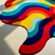 Handtufted Rainbow Wave Blob Wool Rug