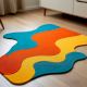 Handtufted Orange Teal Wave Wool Rug