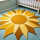 Handtufted Golden Sunburst Play Wool Rug