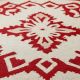 Handtufted Crimson Folk Motif Wool Rug