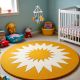 Handtufted Sunny Rayburst Play Wool Rug