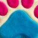 Handtufted Vibrant Pawprint Play Wool Rug