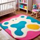 Handtufted Color Splash Amoeba Wool Rug