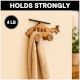 Natural Wooden Helicopter Design Adhesive Wall Hook