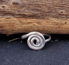 Handmade Spiral Pattern Ring 925 Sterling Silver Boho Jewelry for Women