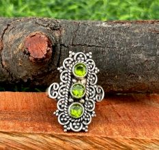 Handmade Peridot 925 Sterling Silver Ring