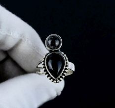 Black Onyx 925 Sterling Silver Ring Handmade Dainty