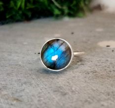 925 Sterling Silver Handmade Labradorite Silver Ring Gemstone Jewelry