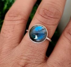925 Sterling Silver Handmade Labradorite Silver Ring Gemstone Jewelry