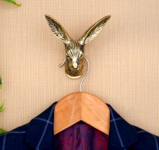 Antique Golden Rabbit Head Aluminum Wall Hook