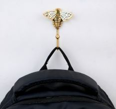 Bee Design Brass & Mother of Pearl Wall Hook – Elegant Decorative Hook for Home & Bathroom-Pack of 1