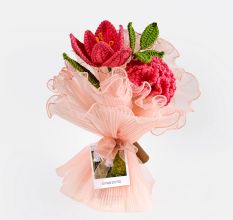 Delicate Crochet Peony and Tulip Tulle Bundle