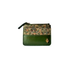 Compact Green Camouflage Vegan Leather Cardholder