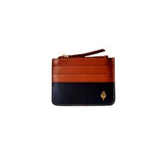 Sleek Navy Tan Cardholder With Refined Artistry