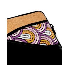 Black Crossbody Vegan Leather Laptop Sleeve