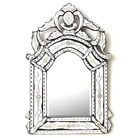 Arched Floral Panel Mirror
