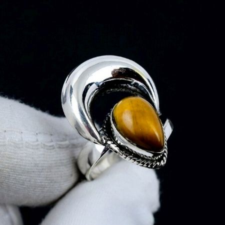 Crescent Moon 925 Sterling Silver Ring Handmade Boho Jewelry