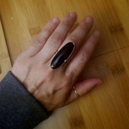 Handmade Black Onyx Ring 925 Sterling Silver Boho Gemstone Jewelry for Women