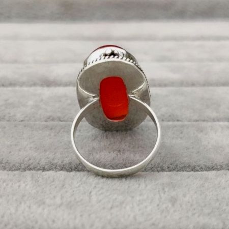 Carnelian Cabochon 925 Sterling Silver Ring Handmade Boho Jewelry