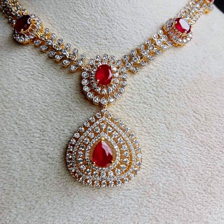 Handcrafted Luxe Rose Necklace Jewellery Set