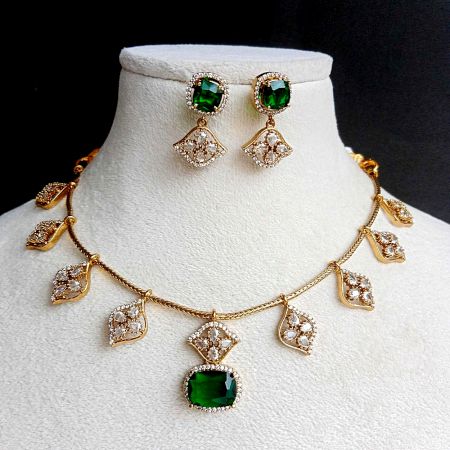 Handmade Festive Garnet Necklace Jewellery Set