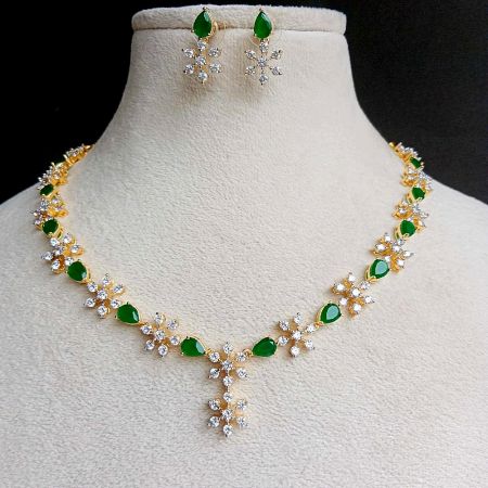 Handmade Pearl Sapphire Necklace Jewellery Set