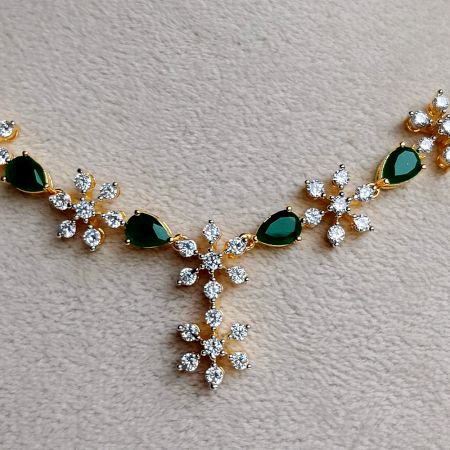 Handmade Pearl Sapphire Necklace Jewellery Set