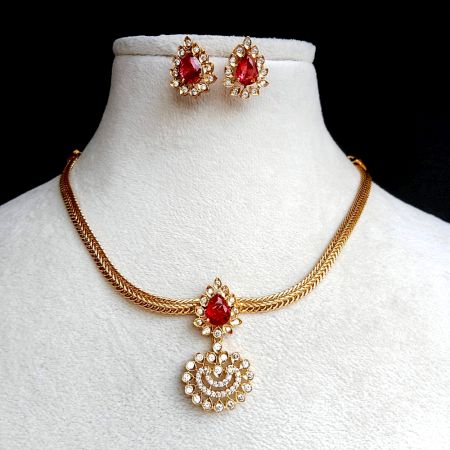 Handcrafted Crystal Mosaic Necklace Jewellery Set