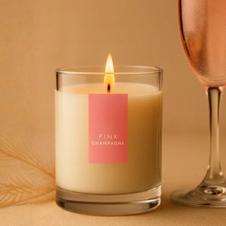 Pink Champagne Bouquet Elegant Scented Soy Wax Candle