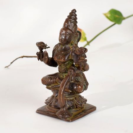 Handcrafted Copper Goddess Rajarajeshvari Idol for Spiritual Spaces