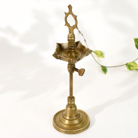 Handcrafted South Indian Adjustable Vintage Brass Lamp