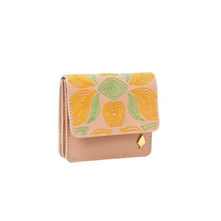 Vibrant Swirl Patterned Vegan Leather Cardholder