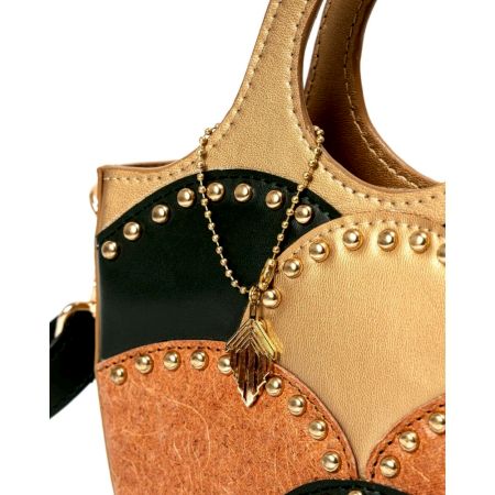 Boho Chic Tan Black Vegan Leather Sling