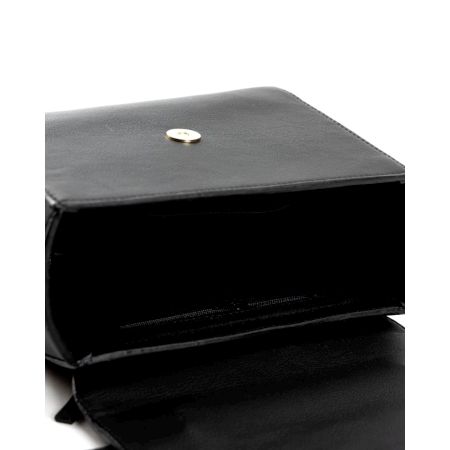 Elegant Vegan Leather Sling Bag With Silver Medallion Charm