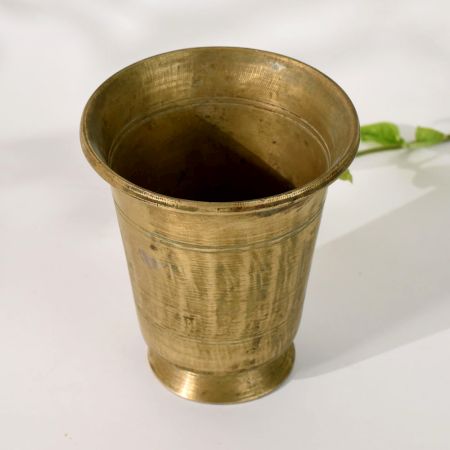 Classic Brass Temple Glass Water Pot for Worship